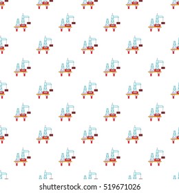 Oil pump pattern. Cartoon illustration of oil pump vector pattern for web