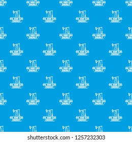 Oil pump pattern vector seamless blue repeat for any use