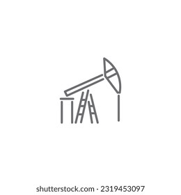 Oil pump related vector linear icon. Isolated on white background. Vector illustration. Editable stroke