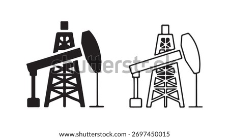 Oil pump rigs with transparent background