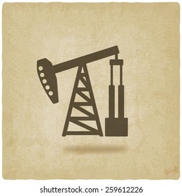 oil pump symbol old background - vector illustration. eps 10