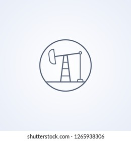 Oil pump, vector best gray line icon on white background , EPS 10