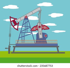Oil pump. vector black icon on white background