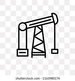 Oil pump vector icon isolated on transparent background, Oil pump logo concept