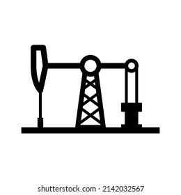 Oil pump vector icon. Petrol oil derrick drill platform symbol