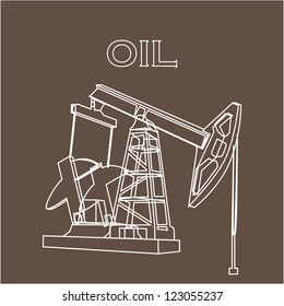 Imagen vectorial de la bomba de aceite. Industria del petróleo y el gas