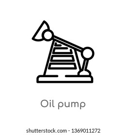 oil pump vector line icon. Simple element illustration. oil pump outline icon from industry concept. Can be used for web and mobile