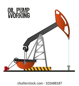 oil pump working,  isolate on white background, vector illustration
