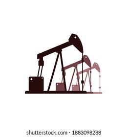 oil pumping icons, simple and bold oil pump, vector illustrations