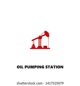 oil pumping station icon. oil pumping station vector design. sign design. red color