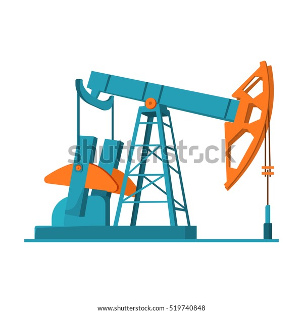 Oil Pumpjack Icon Cartoon Style Isolated Stock Vector (Royalty Free