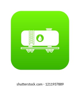 Oil railway tank icon digital green for any design isolated on white vector illustration