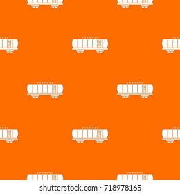 Oil railway tank pattern repeat seamless in orange color for any design. Vector geometric illustration