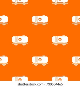 Oil railway tank pattern repeat seamless in orange color for any design. Vector geometric illustration