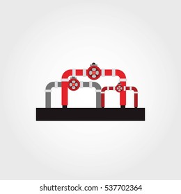 Oil recovery, oil rig, oil industrial. Vector flat illustrations