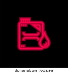 Oil red glowing neon ui ux icon. Glowing sign logo vector