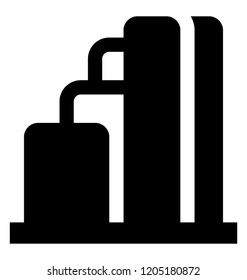 
An oil refinery also called oil platform 
