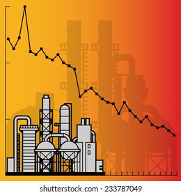 Oil refinery factory, vector illustration