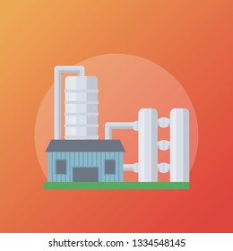 Oil refinery flat icon 