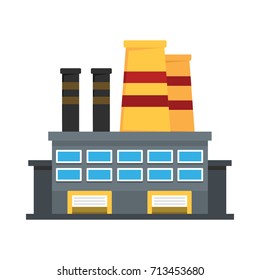 Oil refinery flat icon vector illustration for design and web isolated on white background. Oil refinery vector object for label web and advertising