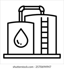 Oil Refinery Icon Element For Design