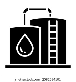 Oil Refinery Icon Element For Design