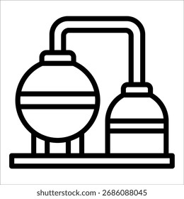 Oil Refinery Icon Element For Design