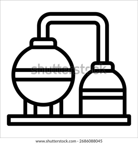 Oil Refinery Icon Element For Design