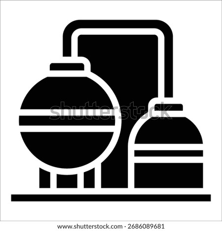Oil Refinery Icon Element For Design