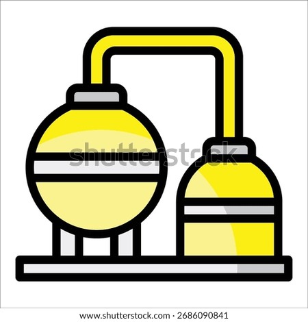 Oil Refinery Icon Element For Design