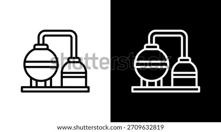 Oil Refinery Icon Element For Design