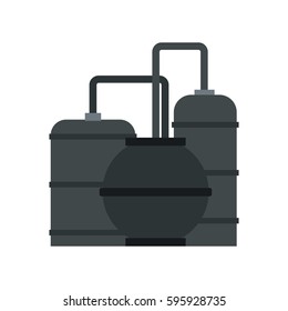 Oil refinery icon in flat style isolated on white background vector illustration