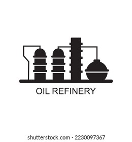 icono de la refinería de petróleo, icono de la industria