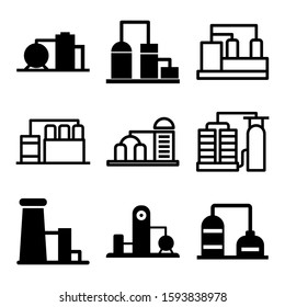 oil refinery icon isolated sign symbol vector illustration - Collection of high quality black style vector icons
