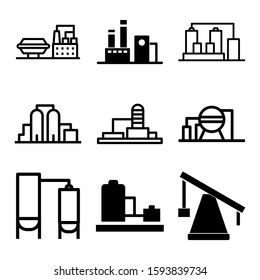 oil refinery icon isolated sign symbol vector illustration - Collection of high quality black style vector icons
