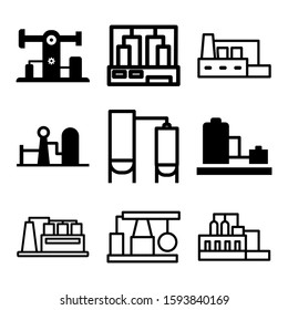 oil refinery icon isolated sign symbol vector illustration - Collection of high quality black style vector icons
