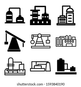 oil refinery icon isolated sign symbol vector illustration - Collection of high quality black style vector icons
