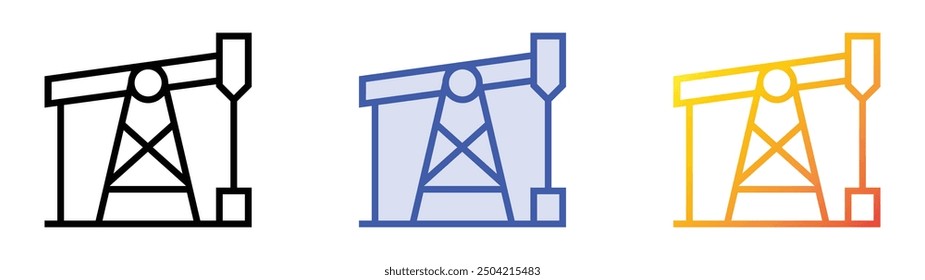 oil refinery icon. Linear, Blue Fill and Gradient Style Design Isolated On White Background