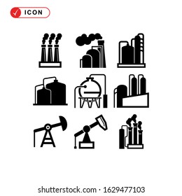 oil refinery icon or logo isolated sign symbol vector illustration - Collection of high quality black style vector icons

