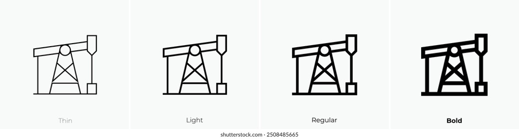 oil refinery icon. Thin, Light Regular And Bold style design isolated on white background