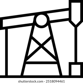 ícone da refinaria de petróleo. Design de estilo linear fino isolado em fundo branco
