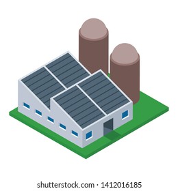 
Oil refinery industry in isometric vector 
