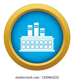 Oil refinery plant icon blue vector isolated on white background for any design