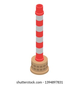 Oil refinery plant icon. Isometric of oil refinery plant vector icon for web design isolated on white background