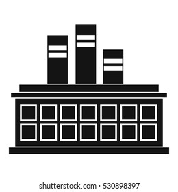 Oil refinery plant icon. Simple illustration of oil refinery plant vector icon for web