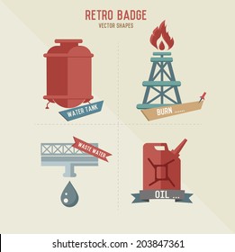 Oil and refinery symbol retro design,vector