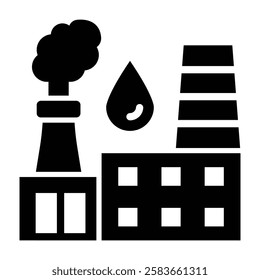 Oil Refinery Vector Glyph Icon Vector Design