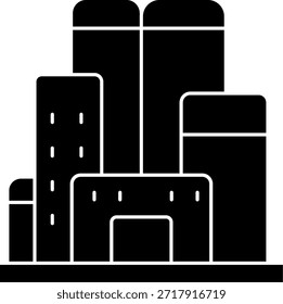 Línea de refinería de petróleo Diseño de íconos de Vector