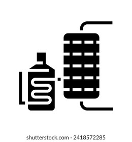 oil refining industry glyph icon vector. oil refining industry sign. isolated symbol illustration