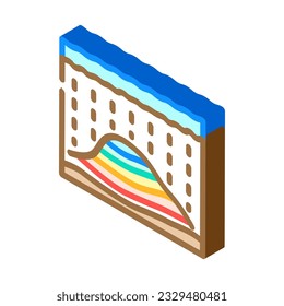 Ölreservoirsimulation Erdöl-Ingenieur isometrische Icon Vektorgrafik. Ölreservoirsimulation Erdöl-Ingenieur Schild. einzelne Symbolillustration
